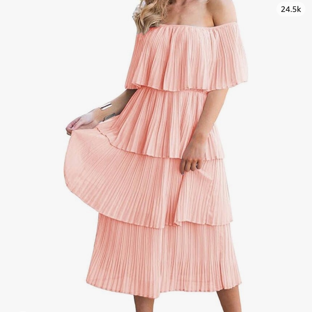 Adorable blush midi length dress
